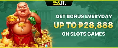 Promotional banner showing slot game bonuses and rewards